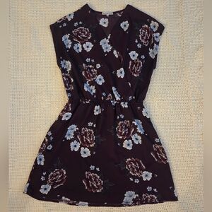 Charlotte Russe Floral Mini Dress - Purple and White